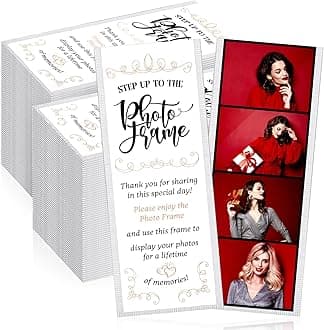 200 Pcs Magnetic Photo Booth Frame Flexible Magnetic Picture Frame with Inserts for 2" x 6" PVC Holder Magnet Photo Sleeves for Refrigerator Wedding Grad Party Baby Shower Picture Booth, Vertical