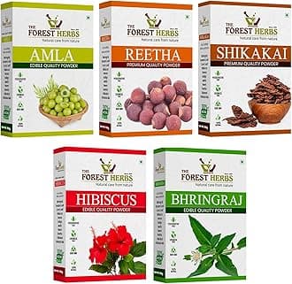 Natural Organic Amla, Reetha, Shikakai, Bhringraj, Hibiscus Powder For All Hair Type, 100g Each