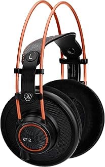 K712PRO Open-Back, Over-Ear Premium Reference Class Studio Headphones, Sophisticated Open Technology, Revolutionary Flat Wire Voice Coil, Broad and spacious soundstage, Comfortable Design - Black