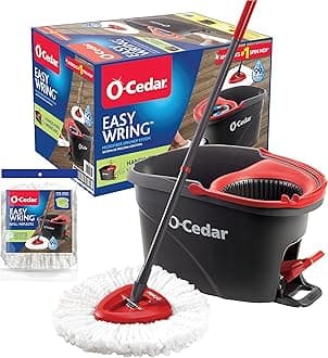 EasyWring Spin Mop & Bucket System + 1 Extra Mop Head Replacement