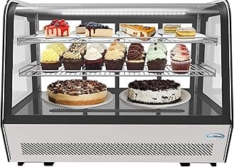 KoolMore - CDC-5C-BK 35" NSF Commercial Countertop Refrigerator Display Case Merchandiser with LED Lighting - 5.6 cu. ft, Black and Stainless Steel (858154008317)