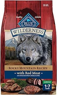 Wilderness Rocky Mountain Recipe High Protein Natural Adult Dry Dog Food, Red Meat with Grain 28 lb Bag