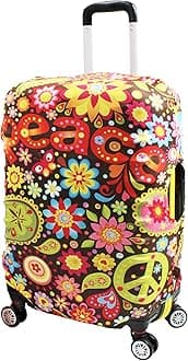 Luggage Cover Suitcase Protector Fits 19-33 Inch TSA Approved Travel Suitcase Cover Washable Dustproof Anti-Scratch (S (19-22 inch), Peace)