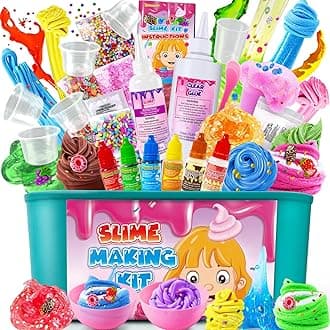 YOPINSAND Ice Cream DIY Slime Kit for Girls - Butter, Foam, Cloud Slime with Add-ins, Foam Balls, Charms - Party Favors Gift Toys for Kids 6-12