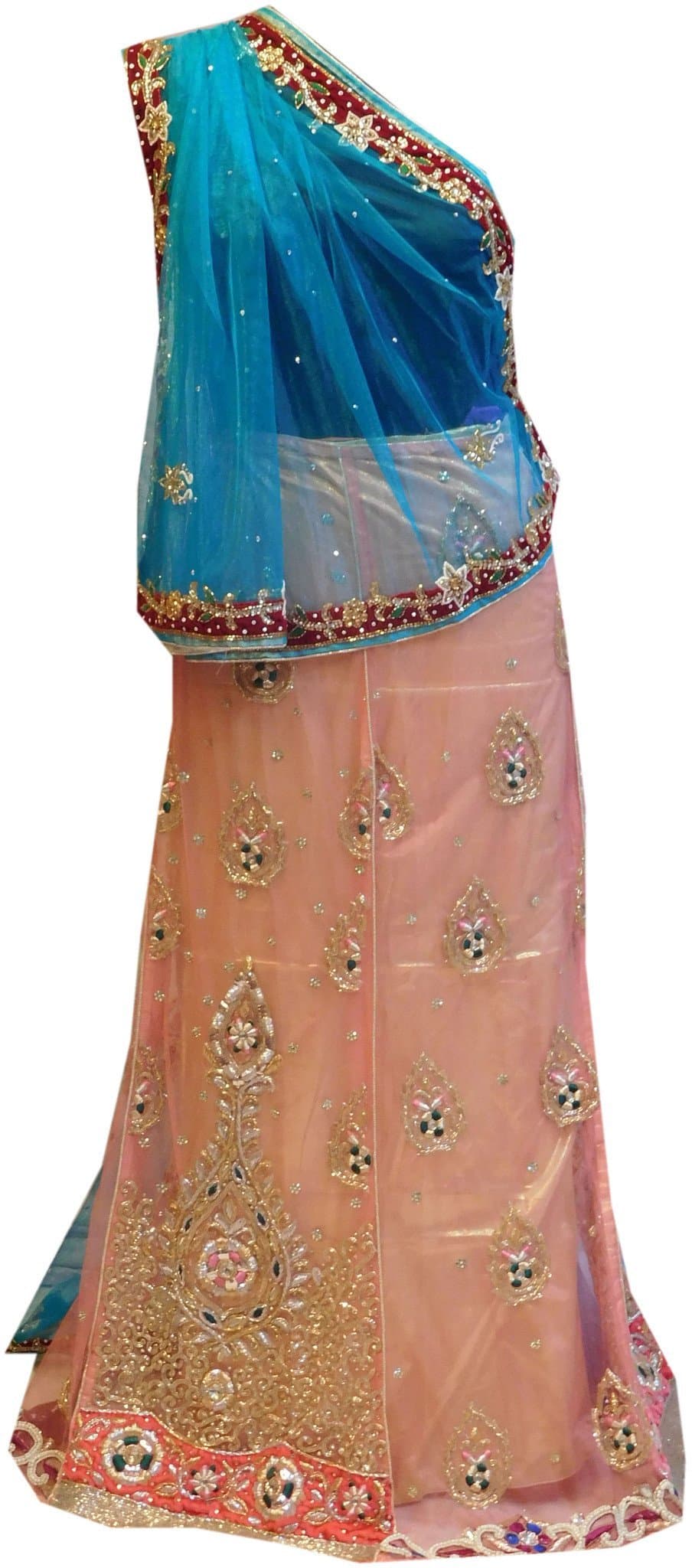 SMSAREE Women's Net Lahenga Style Saree