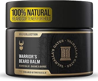 - The Beard Struggle Warrior’s Beard Balm - Gold Collection, Valhalla's Gates - Non-Greasy Low-Hold Formula, Luxurious Cologne-Grade Fragrances 100% Natural and Plant-Based Ingredients - 50g