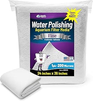 Aquarium Polishing Filter Pad, Water Polishing Pad for Aquarium Filters, Filter Floss for Fish Tank Filters, (200 Micron, 24" x 36" - 1 Pack)