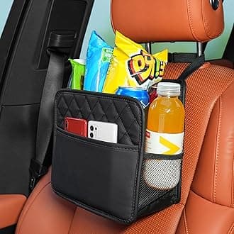 Car Seat Back Organizer, Waterproof Car Backseat Organizer with Cup Holders Large Capacity Hanging Car Storage Bag for Phones Documents Cups Bottle Travel Compatible with Most Vehicles