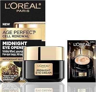 L’Oréal Paris L'Oreal Age Perfect Cell Renewal Midnight Eye Cream, Antioxidant-Rich Under Eye Cream to Treat 8 Signs of Aging, Includes Night Cream Sample