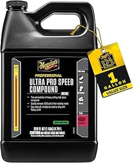 Professional Ultra Pro Speed Compound M11001 - Pro Paint Correction Compound, Fast and Even Cut for a High Gloss Finish - Incredible Results by DA Polisher or Rotary, 128 Oz, 1 Gallon
