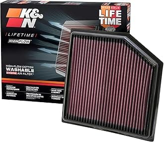 K&N Engine Air Filter: High Performance, Premium, Washable, Panel Filter: 2010-2019 (GS 300, GS 350, IS 300, IS 350, RC 300, RC 350, Vellfire, Alphard, Mark X), 33-2452