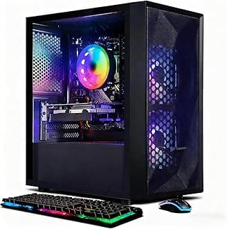 Gaming PC Desktop Computer, Intel Core i5 up to 3.7GHz, GeForce RTX 2060 6G, 16G RAM, 512G SSD, WiFi 6, BT 5.0, RGB Fan x2, Windows 11 Home