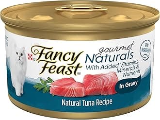 Purina Fancy Feast Wet Cat Food Gourmet Naturals Tuna Recipe in Wet Cat Food Gravy - (Pack of 12) 3 oz. Cans