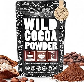 Organic Cacao Powder, Wild Dark Chocolate Powder, Handcrafted, Single-origin, 12