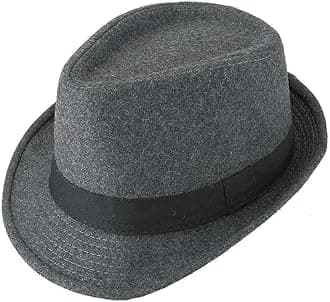 Unisex Classic 20s Trilby Fedora Hat with Band Casual Jazz Cap Manhattan