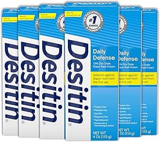 Daily Defense Baby Diaper Rash Cream with 13% Zinc Oxide Barrier Cream to Treat, Relieve & Prevent Diaper Rash, Hypoallergenic, Dye-, Phthalate- & Paraben-Free, 4 oz (Pack of 6)