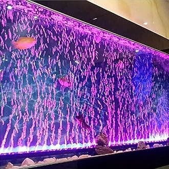 LED Aquarium Lights for Fish Tank,Submersible Fish Tank Light with Air Bubbler Hole Bubble Wall RGB Color Changing Brightness Adjustable Waterproof Remote Control Bubble Tube Light,7W 26inch