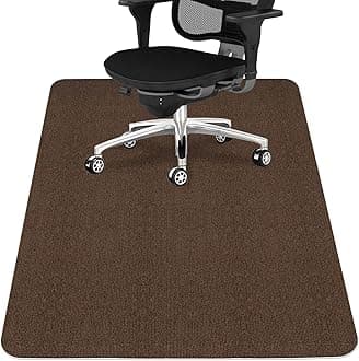 Sycoodeal Office Chair Mat for Hardwood Floor,Office Computer Gaming Chair Mat for Tile Floor,Large Floor Protector Rug,Anti-Slip,Easy to Clean,Coffee(55"x36")