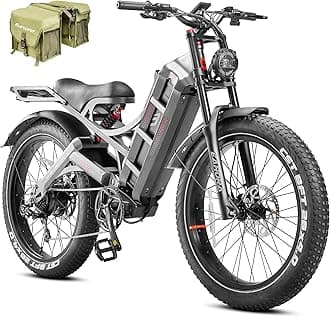 2026 Romeo Pro 3 5600W 50Mph High-Torque Ebike, 60V 80Ah 250-Mile Long Range Electric Bike for Adults, Adjustable Air Suspension, 26'' Puncture-Proof Tire, UL 2849 Certified by TÜV