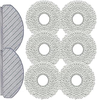 Accessories Kit for ECOVACS DEEBOT T30S/ T30S Combo/ T30 Omni/ T30 PRO OMNI Robot Vacuum, Replacement Parts with 1 Main Brush (Zero Tangle Brush), 4 HEPA Filter, 4 Side Brush, 6 Mop Pads