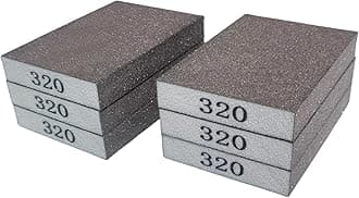 6 PCS 320 Grit Hand Sanding Blocks Set - Superfine Sander Sponge, Wet and Dry Dual-use Sanding Sponges, Washable and Reusable, Ideal for Wood Metal Wall Polish