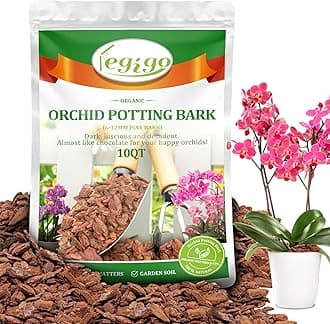 Legigo 10 Quarts Organic Orchid Potting Bark- All Natural Orchid Bark Potting Mix Pine Bark Wood Chips for Houseplant Mulch, Orchid Plants Root Development