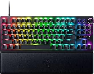 Razer Huntsman V3 Pro TKL Esports Gaming Keyboard: Analog Optical Switches w/Rapid Trigger & Adjustable Actuation - Media Keys & Dial - Doubleshot PBT Keycaps - Aluminum Top Plate - Wrist Rest