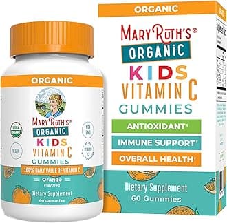 MARYRUTH'S Kids Vitamin C Gummies | Supplement for Immune Support & Overall Health | Vitamin C for Kids Ages 4+ | USDA Organic | Vegan | Non-GMO | 60 Servings