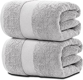 Luxury Bath Sheets Towels for Adults Extra Large | Highly Absorbent Hotel Collection | 35x70 Inch | 2 Pack (Dolphin Gray)