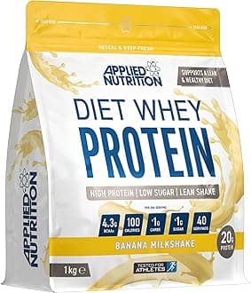 Diet Whey - High Protein Powder Supplement, Low Carb & Sugar, for Weight Management with CLA, L Carnitine, Green Tea (1kg - 40 Servings) (Banana Milkshake)