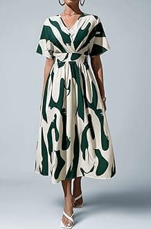 Printed Maxi Dress for Women | Trendy Long One Piece Summer Outfit | Lightweight Flared Dress for Casual & Holiday Wear