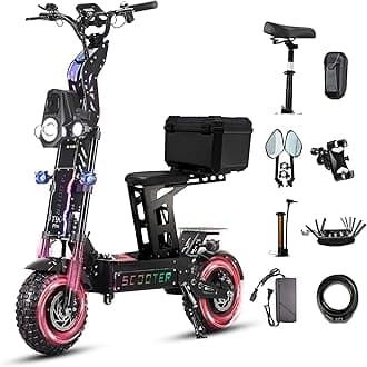 10000W Dual T90 Pro Electric Scooter for Adults, 72V Detachable Battery, 68 MPH Max Speed, 65 Mile Range, 14" Off-Road Tires, Folding E-Scooter with Music Light