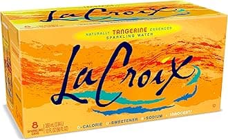 La Croix Tangerine Sparkling Water Pack of 8 (355ml Cans) – Zero Sugar Flavored Carbonated Water, Naturally Essenced, Unsweetened Drink