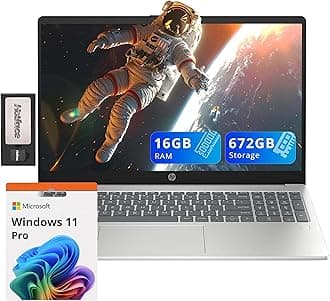 Pavilion 15.6" FHD Laptop, Intel i3-N305, 16GB DDR4, 672GB Storage(512GB SSD+160GB Docking Station Set), Intel UHD Graphics, Num Pad, HD Camera, Fingerprint Reader, Wi-Fi 6, Windows 11 Pro, Silver