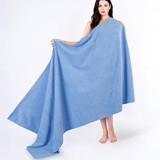 Cotton Paradise, 100% Cotton 40x80 Oversized Bath Sheet, Extra Large Turkish Bath Towels for Bathroom, Sky Blue Bathsheet