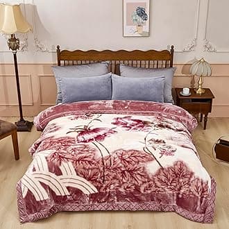 Weighted Korean Mink Blanket Queen Size79 × 91" Fleece Blanket - 2 Ply Reversible Super Soft Cozy Luxury Bed Blanket (ca:200×230cm,9 lbs) Color.