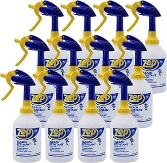 Bleach Resistant Professional Sprayer Bottle - 32 oz (Case of 12) - ZUPRO2-30 Foot Stream Spray or a Fine Mist, Adjustable Nozzle Measurements, Bleach Resistant for Up to a Year