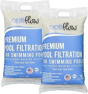 OptiFlow 2-Pack Pool Filter Sand, Premium Filtration with Pure Silica Formula, 50 Lbs - Swimming Pool System Accessories and Supplies for Cleaning and Maintenance