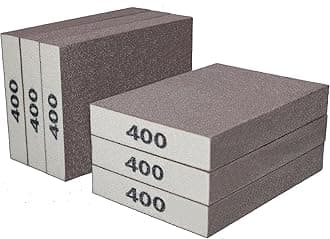 6 Pack 400 Grit Hand Sanding Block, Washable and Reusable Sanding Sponge Great for Pot Brush Pan Brush Sponge Brush Glasses Sanding Wood Sanding Metal Sanding (400 Grit)
