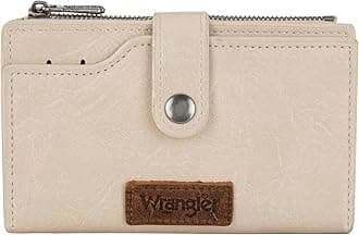 Wallet for Women Bifold Card Holder with Zipper and ID Window