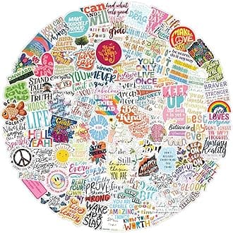 CodersParadise - Pack of 250+ Motivation Inspiration Stickers for Laptop - Waterproof Residue Free Positive Words Motivational Inspirational Quote Sticker
