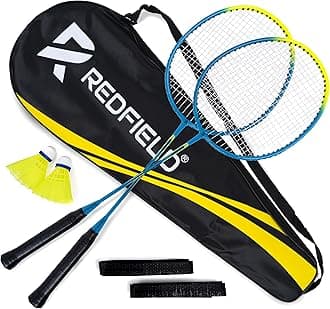 Badminton Set for Outdoor Backyard Games - 2 Badminton Rackets - 2 Shuttlecocks - Carry Bag - Complete Set for 2 Players