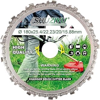 Circular Chainsaw Tooth, 7", Brush Cutter Blade, Arbor 1" with 7/8"-20-5/8" Washer, Come with a Small File for Regrinding Tooth.