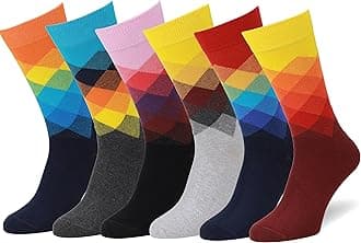 Easton Marlowe Mens Socks 6 Pairs Cotton Socks for Men Multipack 6-9/6-11/9-11/9-12 Fun Patterned Cool Socks