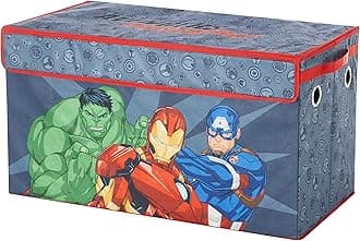 Idea Nuova Marvel Avengers The Hulk, Iron Man and Captain America Collapsible Children’s Toy Storage Trunk, Durable with Soft Lid, 28.5"x14.5"x16"