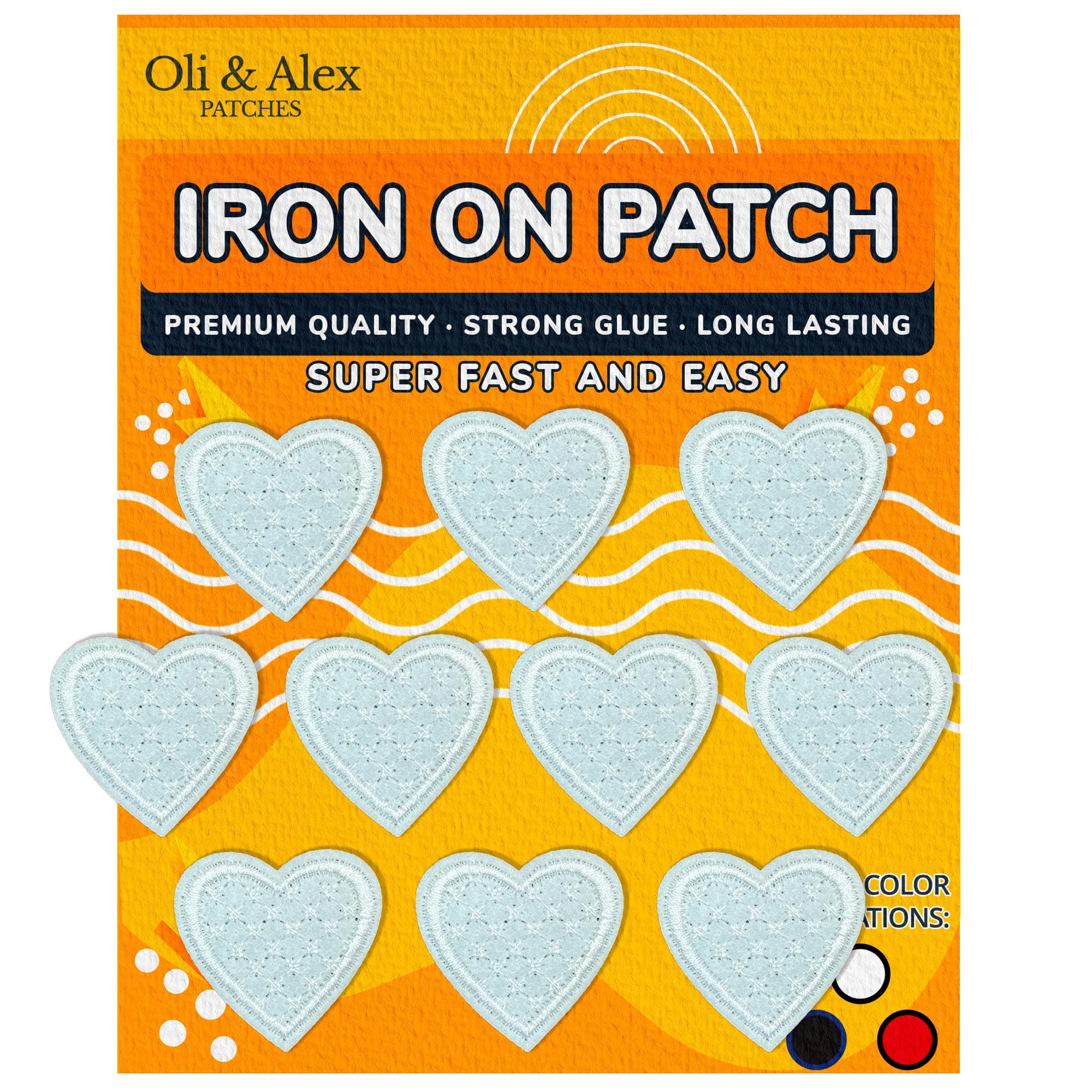 Iron On Patches - White Heart Patch 10 pcs Iron On Patch Embroidered Applique1.29 x 1.22 inches (3.2 x 3.1 cm) A-184…
