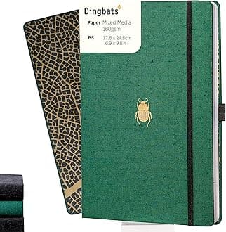 Dingbats* Pro Plain Large B5 Notebook - Textile Cover, Thread-Bound Writing Journal - for Work, Travel - Pocket, Elastic Closure, Bookmark