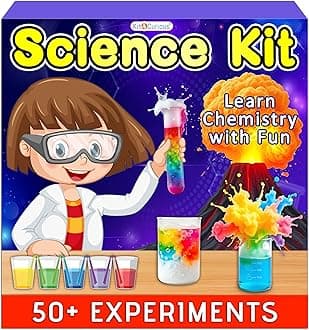 Science Chemistry Experiment Kit -Birthday Gift for Boys Girls, Smart Learning STEM Educational Lab Toy for 6-14 Year Olds