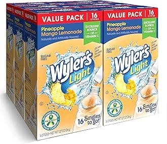 - Singles To Go Powder Packets, Water Drink Mix, 16 Count, 6 Boxes (96 Single Servings) (Pineapple Mango Lemonade)