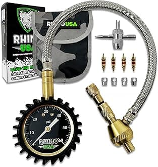 Rapid Tire Deflators with Gauge (0-60psi) Automatic & Adjustable Tire Air Down Tool - Large 2" Easy Read Glow Dial & Solid Brass Hardware - Best Offroad Deflator for Jeep, Truck or ATV